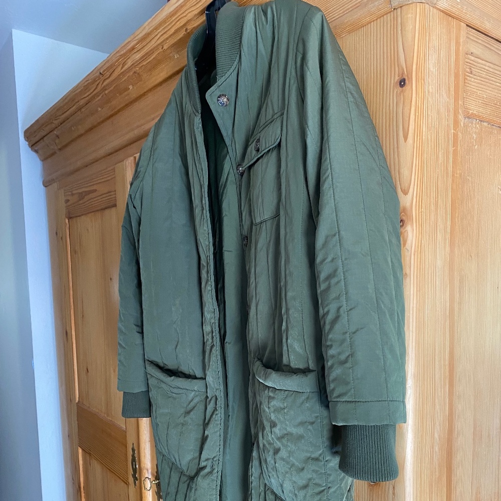 LIKE NEW Marine Layer quilted green long jacket